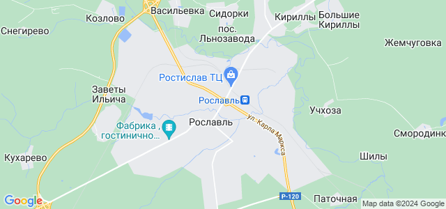 Карта туч в рославль